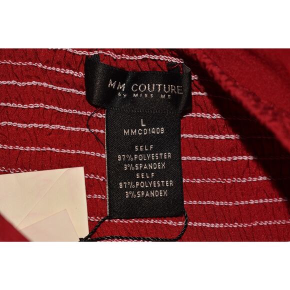 MM COUTURE BY MISS ME NEW $100 Red Strapless Fit & Flare Dress Large - Picture 6 of 6